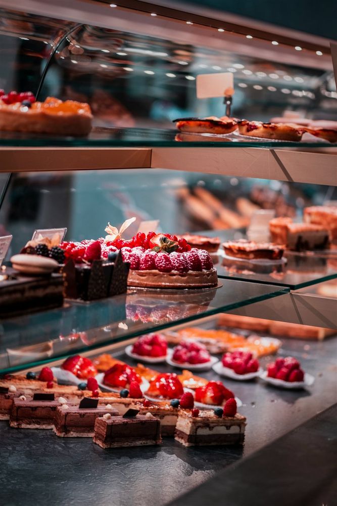 Bakery pastry case and coffee counter